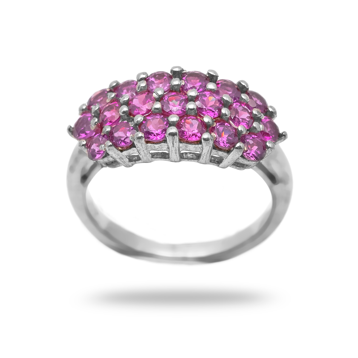 Bague rhodolite, topaze argent Petrova